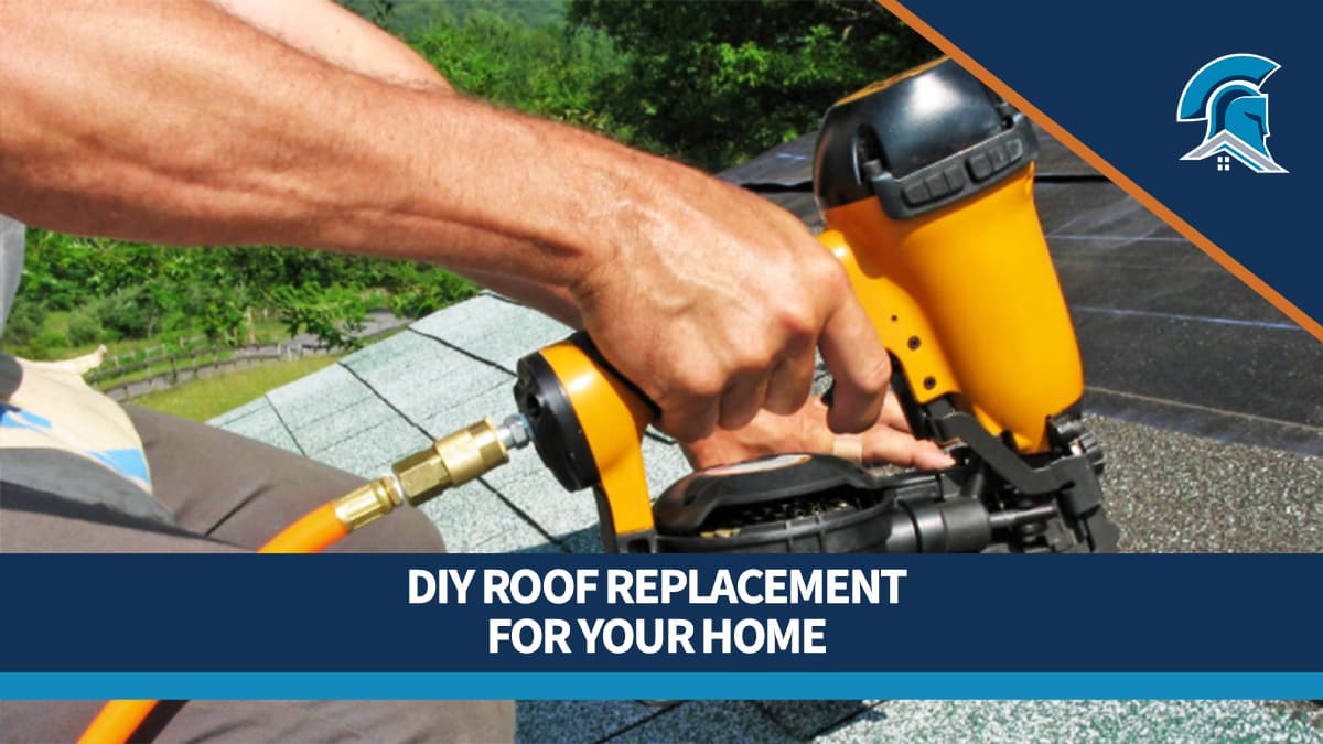 A roofer drives nails into shingles while installing a new roof