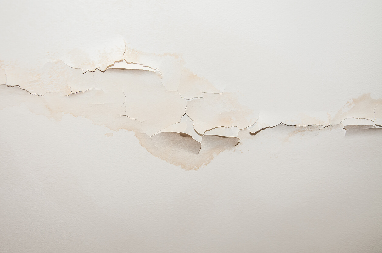 Roof leaks penetrating the inner ceiling of a home