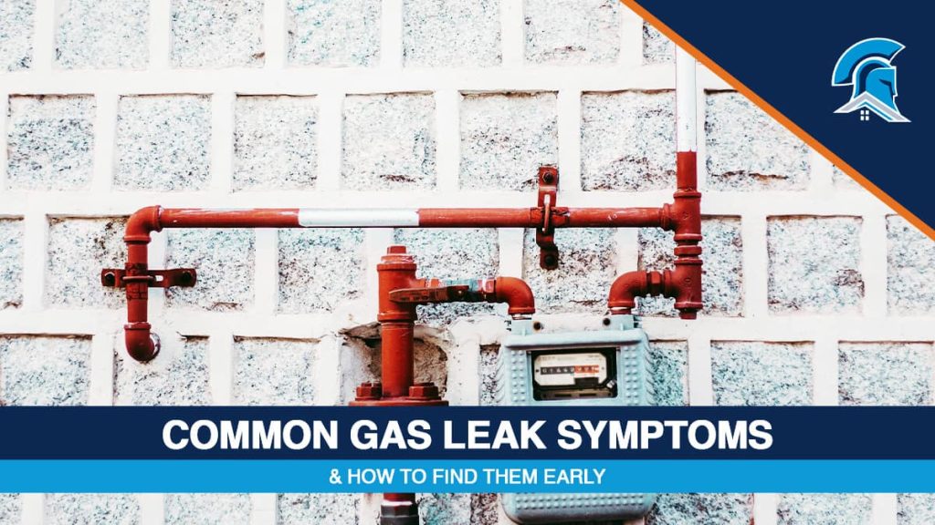 Branded image showing a Roof Maxx logo and title, "Common Gas Leak Symptoms & How To Find Them Early"